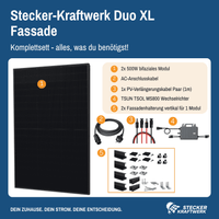 Stecker-Kraftwerk Duo für Fassade XL mit 1000Wp+