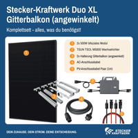 Stecker-Kraftwerk Duo für Gitterbalkon XL mit 1000Wp+