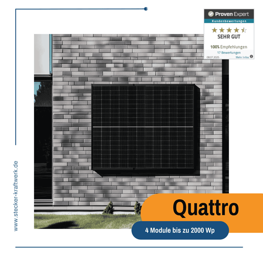 Stecker-Kraftwerk Quattro für Fassade XL mit 2000Wp+