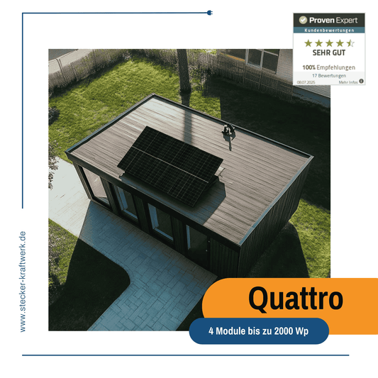 Stecker-Kraftwerk Quattro für Flachdach XL mit 2000Wp+