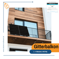 Stecker-Kraftwerk Single für Gitterbalkon mit 445Wp+