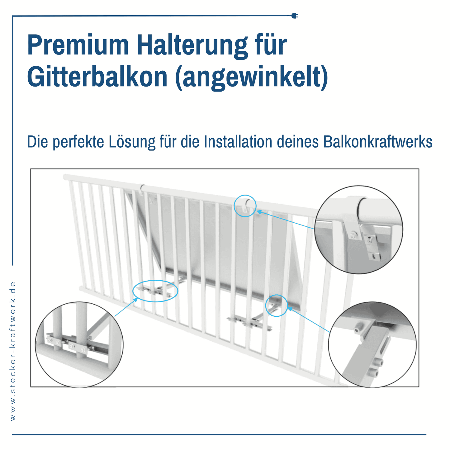 Stecker-Kraftwerk Quattro für Gitterbalkon XL mit 2000Wp+