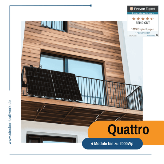 Stecker-Kraftwerk Quattro für Gitterbalkon XL mit 2000Wp+