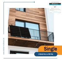 Stecker-Kraftwerk Single für Gitterbalkon mit bis zu 500Wp+ ab