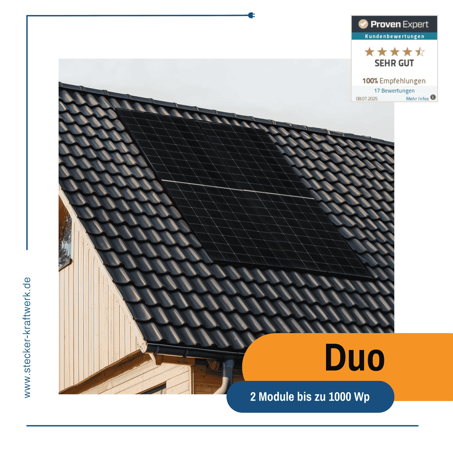 Stecker-Kraftwerk Duo für Schrägdach XL mit 1000Wp+