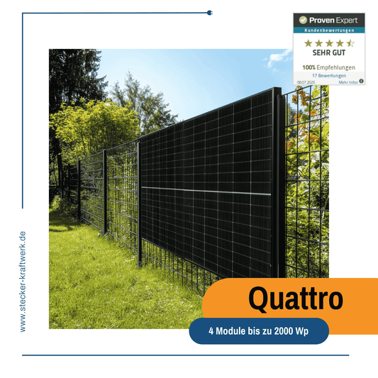 Stecker-Kraftwerk Quattro für Zaun XL mit 2000Wp+