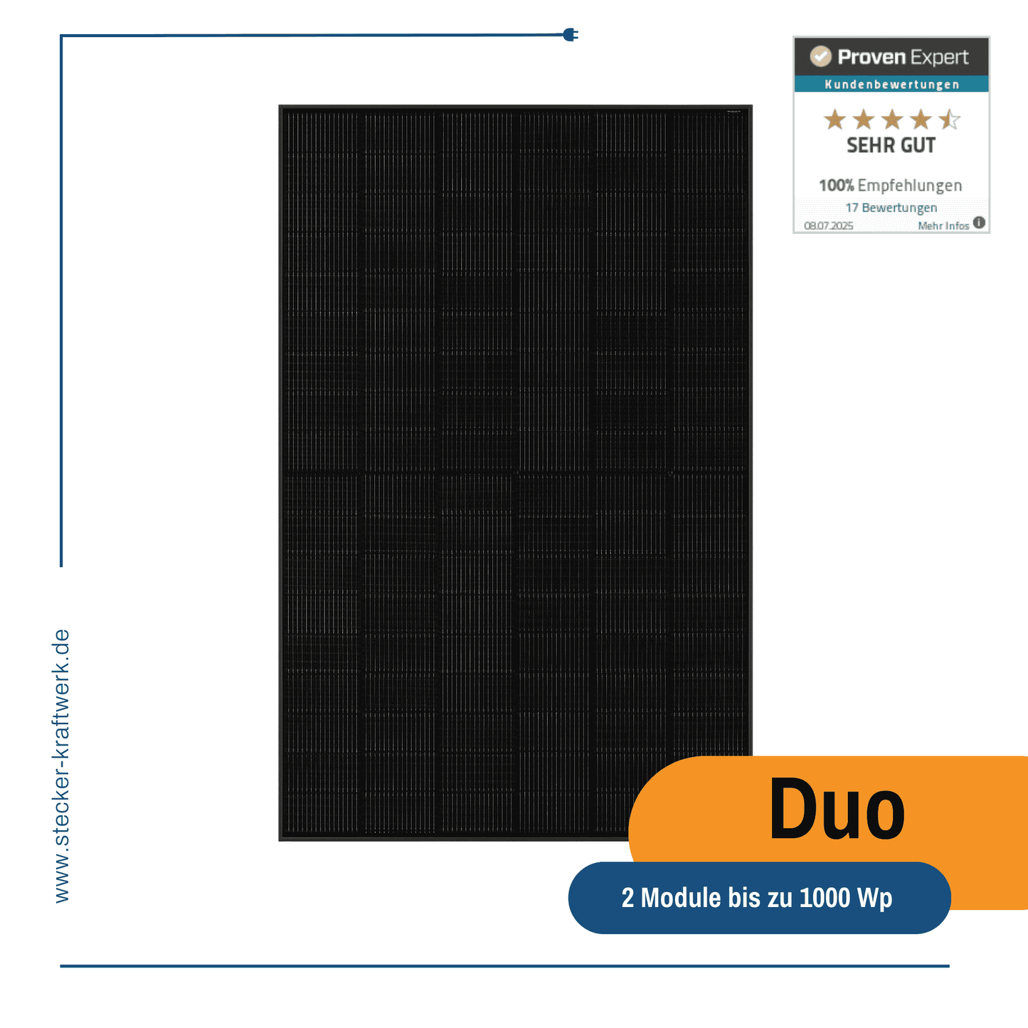 Stecker-Kraftwerk Duo ohne Halterung XL mit 1000Wp+