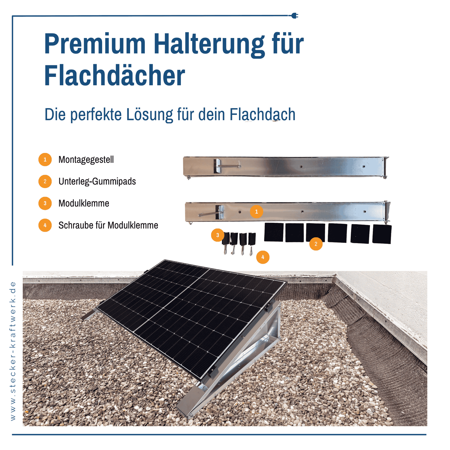 Stecker-Kraftwerk Trio für Flachdach XL mit 1500Wp+