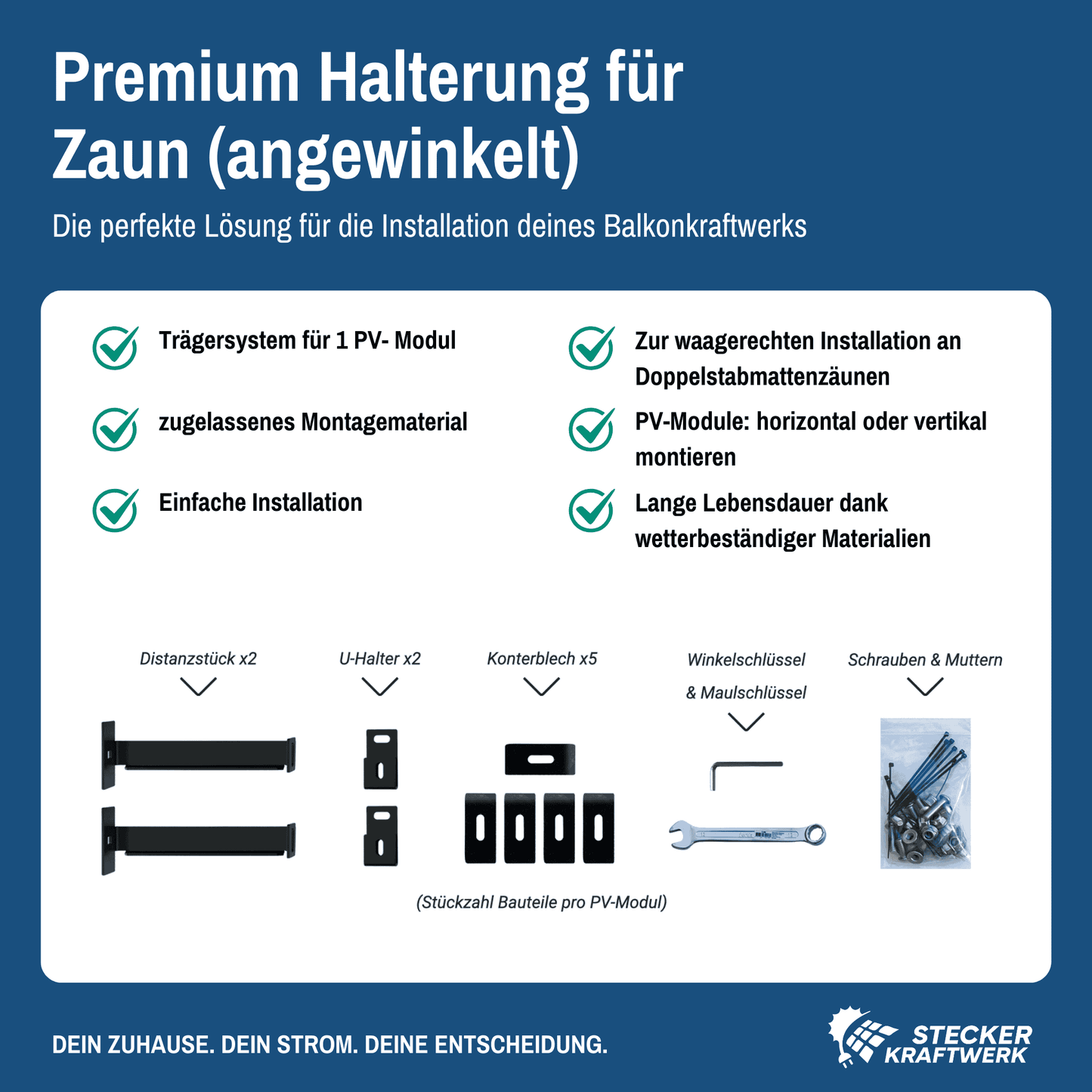 Halterung Zaun angewinkelt