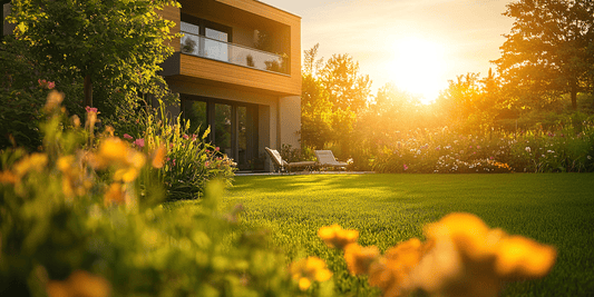 Garten im Sonnenuntergang
