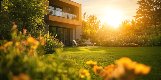 Garten im Sonnenuntergang