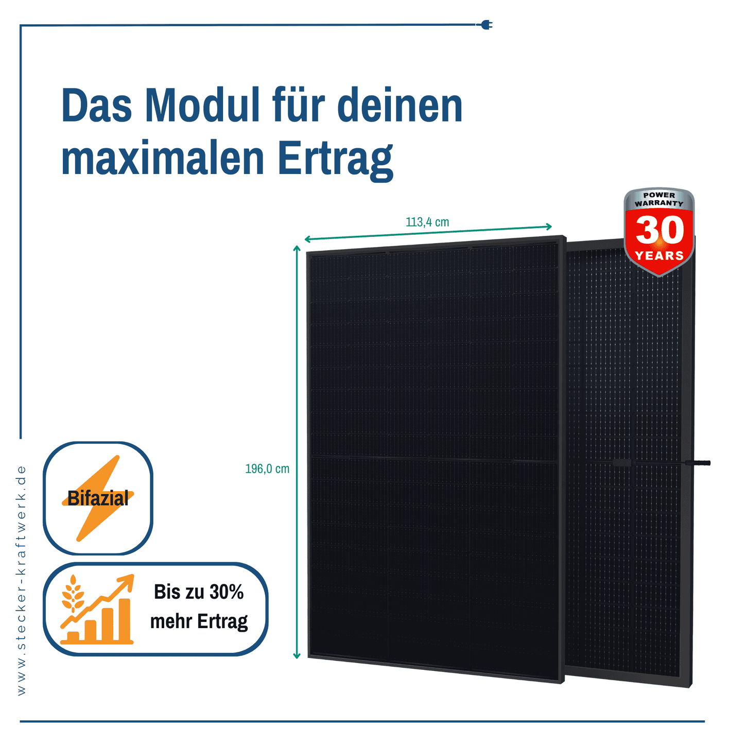 Stecker-Kraftwerk Single für Schrägdach XL mit 500Wp+