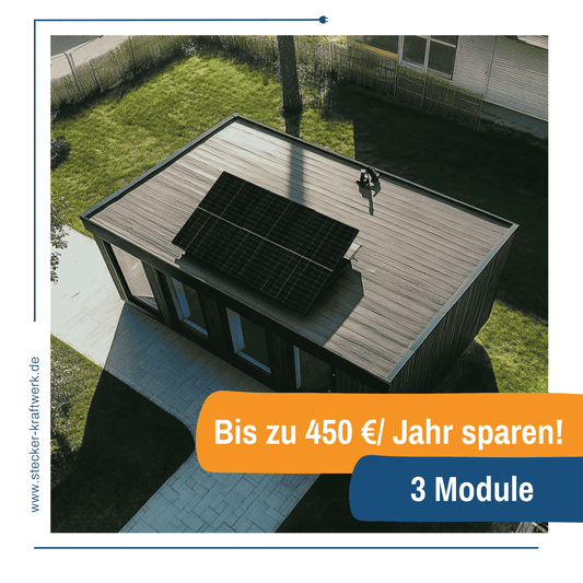 Stecker-Kraftwerk Trio für Flachdach XL mit 1500Wp+