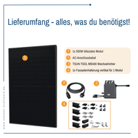 Stecker-Kraftwerk Single für Fassade XL mit 500Wp+