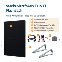 Stecker-Kraftwerk Duo für Flachdach XL mit 1000Wp+