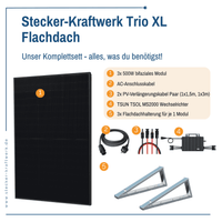 Stecker-Kraftwerk Trio für Flachdach XL mit 1500Wp+