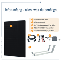 Stecker-Kraftwerk Duo für Flachdach XL mit 1000Wp+
