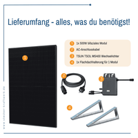 Stecker-Kraftwerk Single für Flachdach XL mit 500Wp+