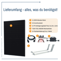 Stecker-Kraftwerk Trio für Flachdach XL mit 1500Wp+