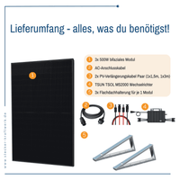 Stecker-Kraftwerk Trio für Flachdach XL mit 1500Wp+