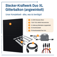 Stecker-Kraftwerk Duo für Gitterbalkon XL mit 1000Wp+