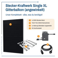 Stecker-Kraftwerk Single für Gitterbalkon XL mit 500Wp+