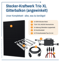 Stecker-Kraftwerk Trio für Gitterbalkon XL mit 1500Wp+