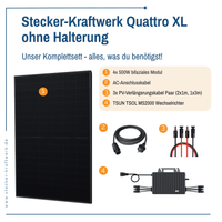 Stecker-Kraftwerk Quattro ohne Halterung XL mit 2000Wp+
