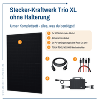 Stecker-Kraftwerk Trio ohne Halterung XL mit 1500Wp+