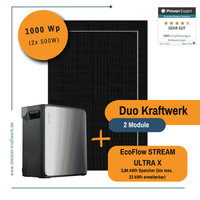 Stecker-Kraftwerk Duo XL ohne Halterung mit EcoFlow STREAM ULTRA X ab