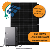 Stecker-Kraftwerk Duo ohne Halterung mit TSUN MSU 2000DE Batteriespeicher