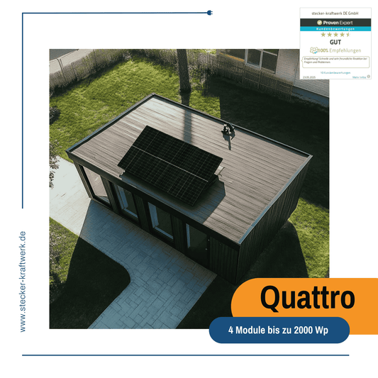 Stecker-Kraftwerk Quattro für Flachdach mit bis zu 2000Wp+ ab