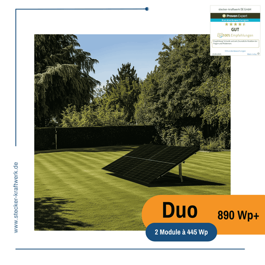 Stecker-Kraftwerk Duo für Garten mit 890Wp+