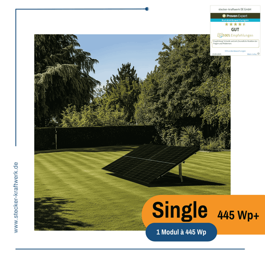 Stecker-Kraftwerk Single für Garten mit 445 Wp+