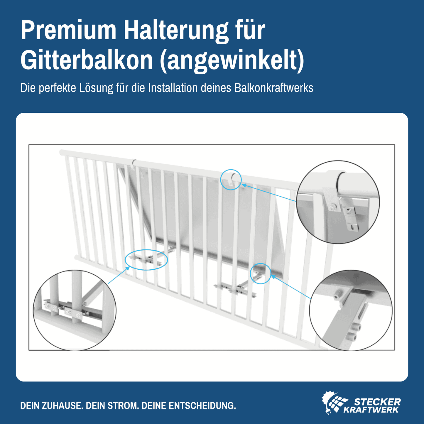 Stecker-Kraftwerk Duo für Gitterbalkon mit 890Wp+