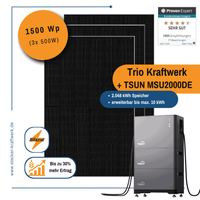 Stecker-Kraftwerk Trio XL ohne Halterung mit TSUN MSU 2000DE Batteriespeicher ab