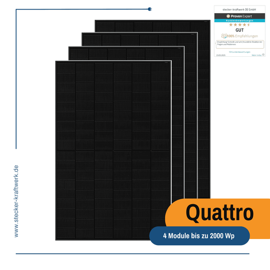 Stecker-Kraftwerk Quattro ohne Halterung mit bis zu 2000Wp+ ab
