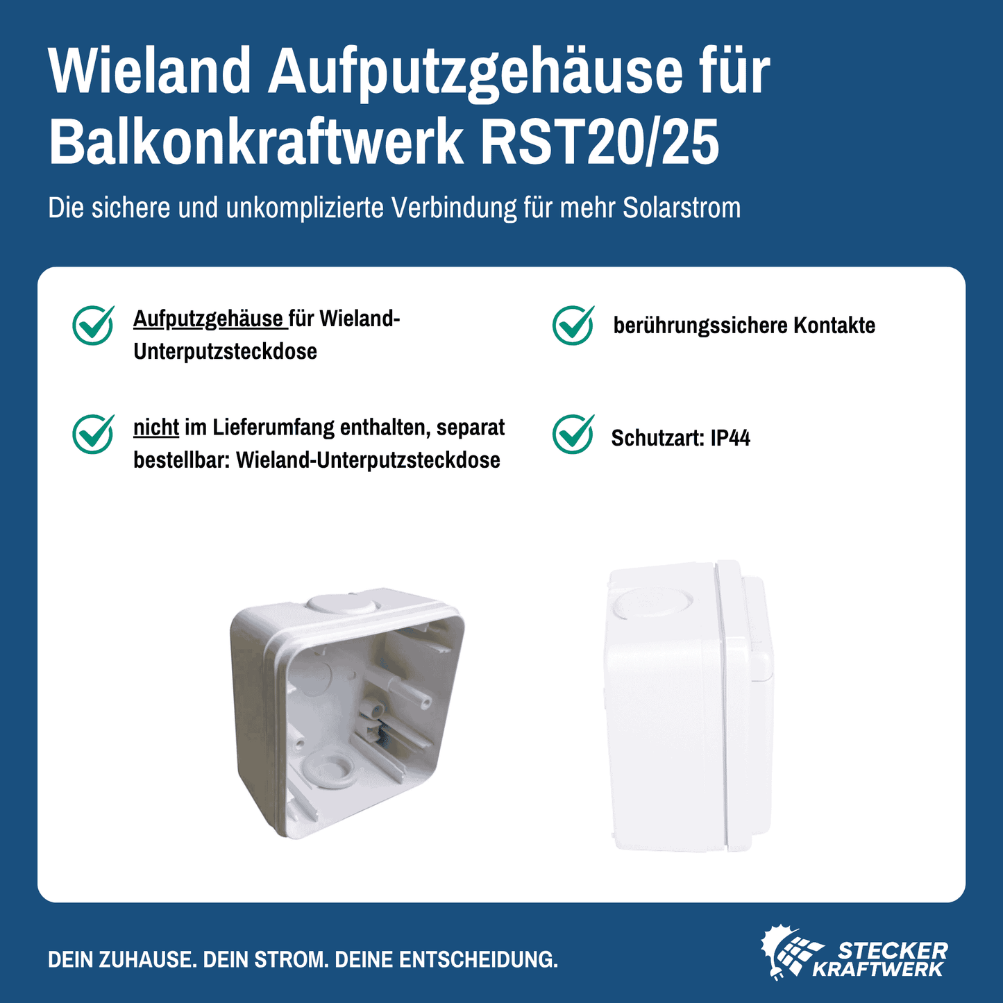 Wieland Aufputzgehäuse für Wieland-Unterputzsteckdose