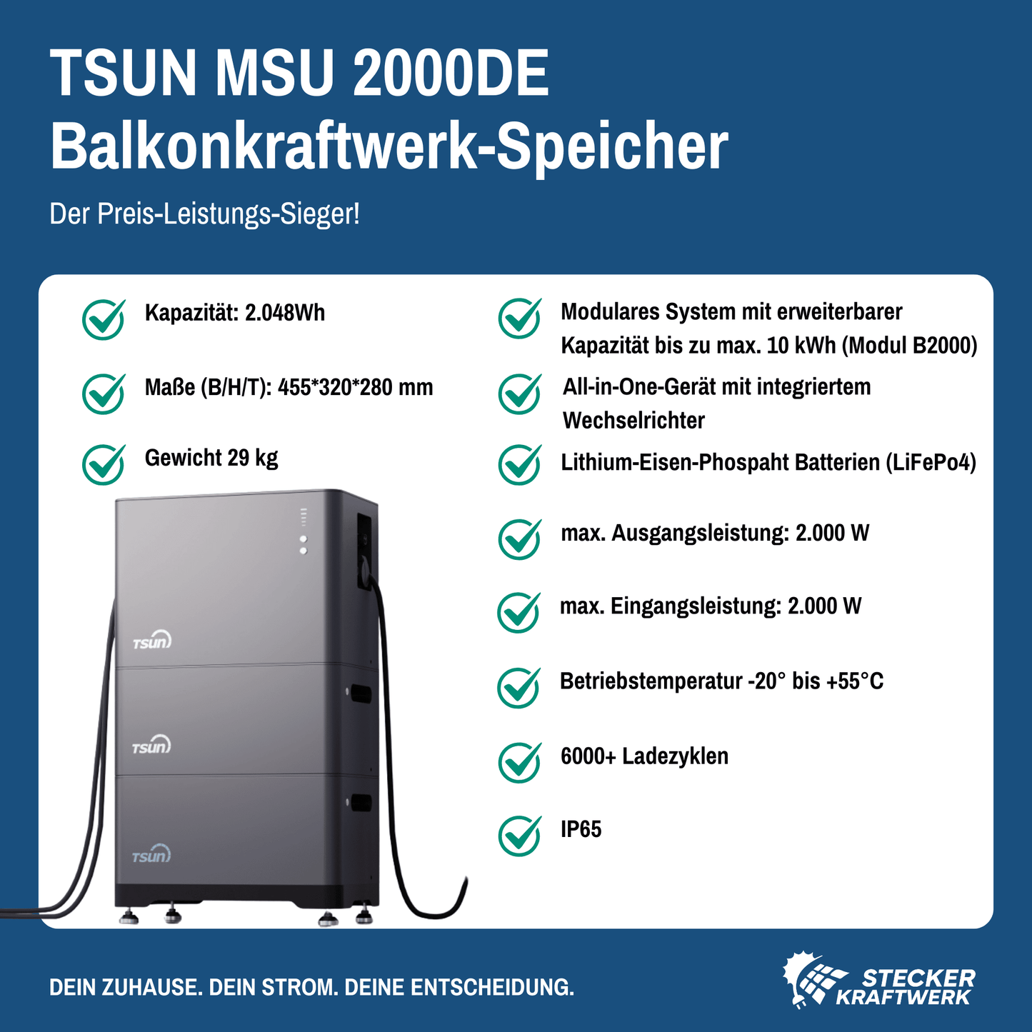 Batteriespeicher TSUN MSU 2000DE