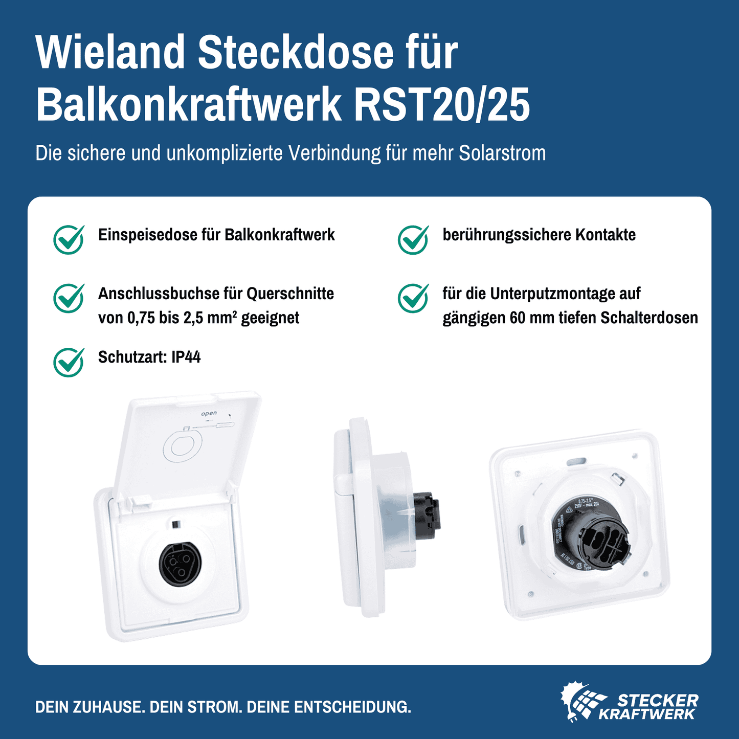 Wieland Wandsteckdose Unterputz