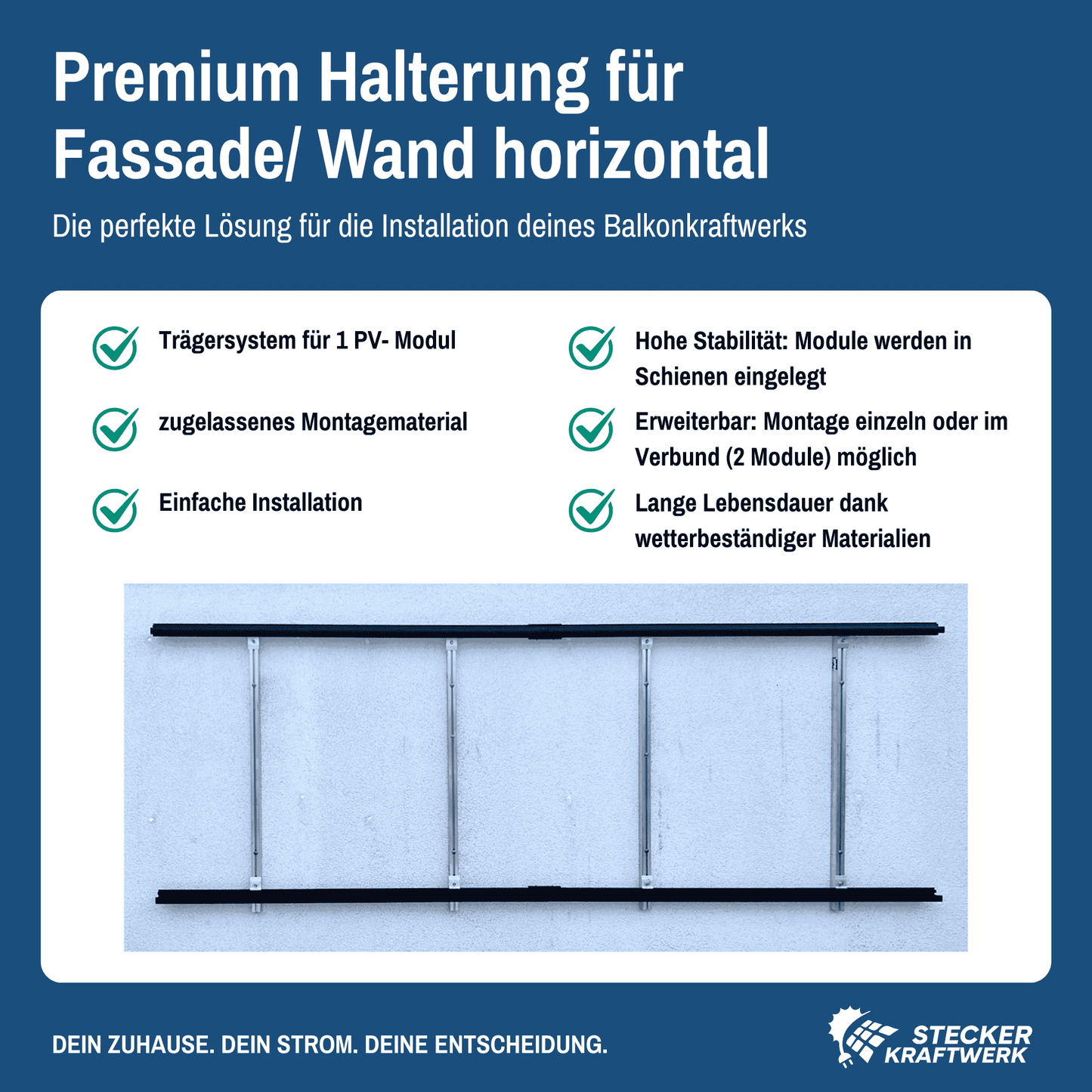 Halterung Fassade/ Wand horizontal