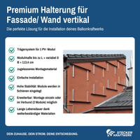 Halterung Fassade/ Wand vertikal