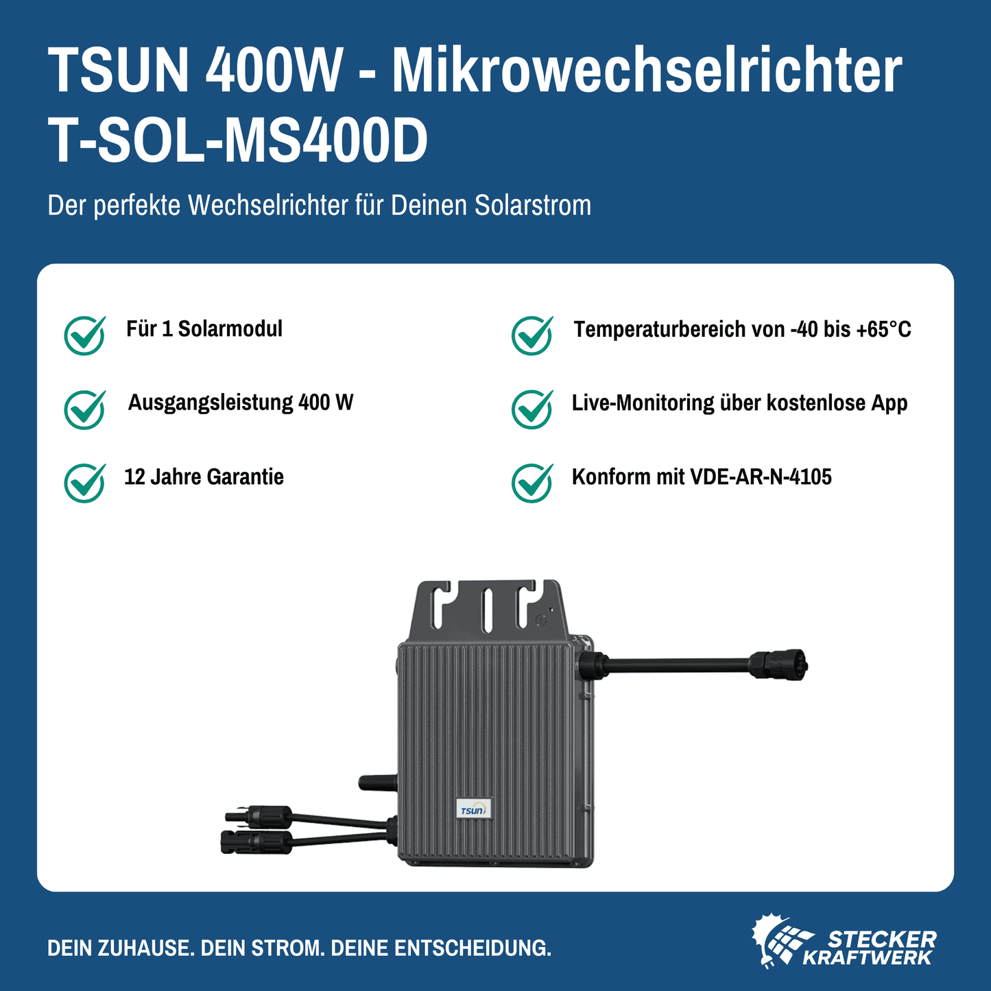 Stecker-Kraftwerk Single für Schrägdach mit 445Wp+