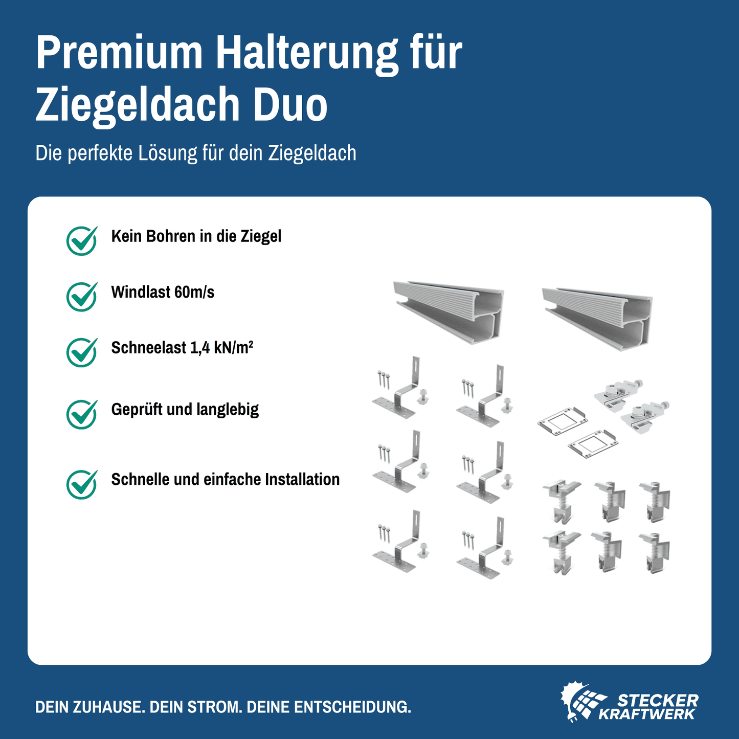 Stecker-Kraftwerk Duo für Schrägdach mit 890Wp+