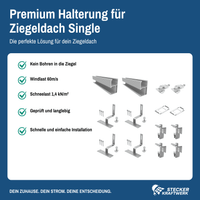 Stecker-Kraftwerk Single für Schrägdach mit 445Wp+